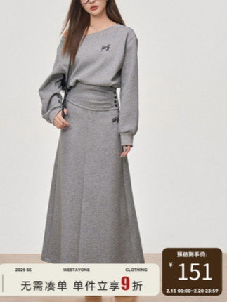 New Product Westayo Korean Style Sports Casual Short Waist Top with Waist Slanted Shoulders