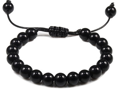 Amazon Hot Selling Natural Stone Beaded Bracelet 8mm Adjustable Size Blue Pine Volcanic Stone Bracelet Manufacturers in stock