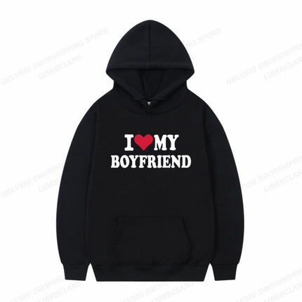 [Cross-border European Code] I Love Boyfriend Hoodie Men Fashion Hoodie