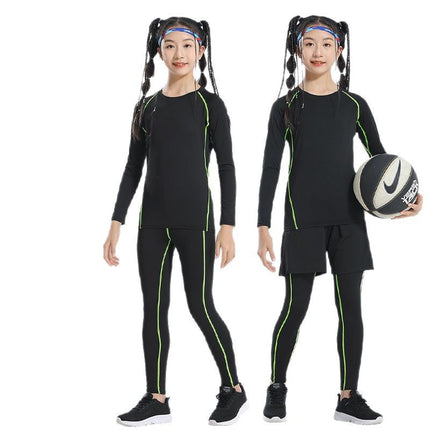 Children's Tight Clothes Training Clothes Quick-drying Clothes Elastic Sweat-absorbent Basketball Football Training Clothes Base Roller Skating Boxing Fitness Clothes