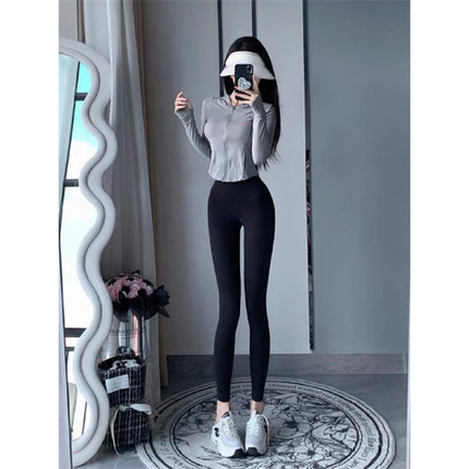 High-Waisted Butt-Lifting Yoga Pants, Tummy Control Sports Suit for Women, Quick-Dry Hooded Fitness Training Jacket, Anti-Static
