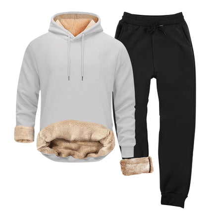 AliExpress cross-border autumn and winter new fleece-lined hooded sweater suit Europe and the United States leisure pullover hoodie foreign trade men's clothing