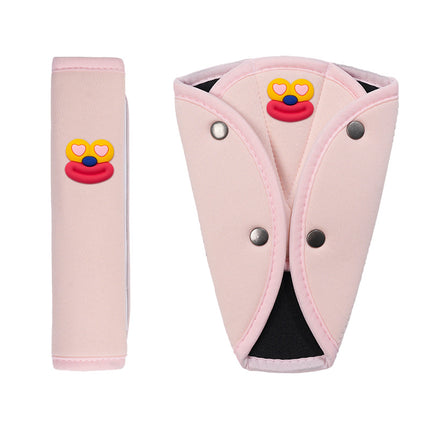 Car Kids Safety Belt Shoulder Protector, Cute Anti-Stranglehold Neck Protector, Baby Car Adjustment Fixed Limiter