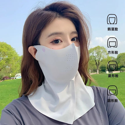 Sunscreen mask women's summer riding anti-ultraviolet sunshade breathable driving neck neck protection 3D ice silk mask