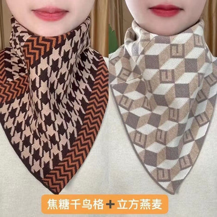 New Style Fashion 2024 Autumn and Winter Neck Protection Neck Korean Style Cold-proof All-match Neck Set Warm Temperament Triangle Scarf