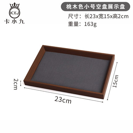 Peach Wood Jewelry Display Tray Empty Tray Counter Display Viewing Tray Jewelry Storage Tray Wooden Velvet Display Stand