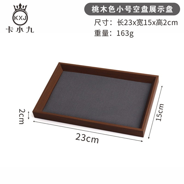 Peach Wood Jewelry Display Tray Empty Tray Counter Display Viewing Tray Jewelry Storage Tray Wooden Velvet Display Stand