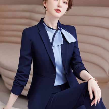 Professional Suit Long Sleeve Dress Women's Autumn Tooling Hotel Manager Dress Jewelry Store Front Desk Reception Work Clothes