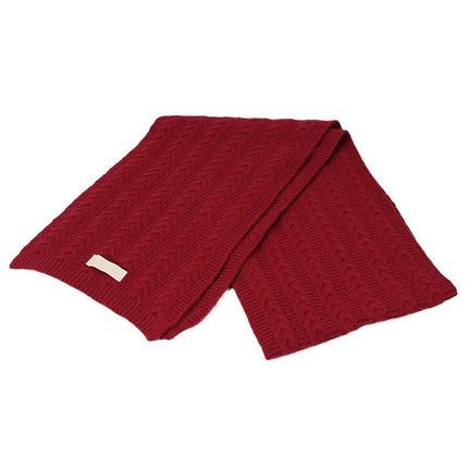 Soft Waxy Knitted Scarf Women's Winter Warm Knitted Scarf Student Sweet All-match Cold-proof Wool Letter Scarf for Men