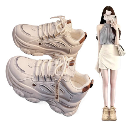 Women's Dad Sneakers with Hidden Height Increase, New Autumn Style, Thick-Soled, Versatile, Slimming, Casual Sports Shoes, Professional Shoes
