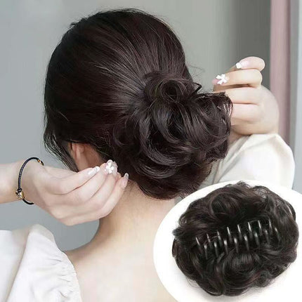 Explosive wig female clip hairpin hair package ball head coil hair flower short curly hair clip style flower bud fluffy