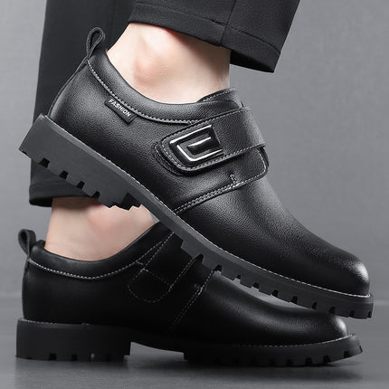 2024 New Men's Leather Boots Fashionable All-match Soft Bottom Simple Office Young Men Driving Dual-use