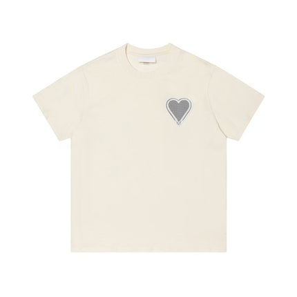 Cross-Border Am* Short-Sleeved Pure Cotton Embroidered Round Neck T-Shirt Summer Casual Loose Couple Wear Star Same Style Drop Shipping
