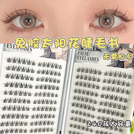 Cross-Border False Eyelashes Large Capacity Glue-Free Full Range of Lazy Eyelashes Collection Wholesale Customized European and American Glue-Free False Eyelashes