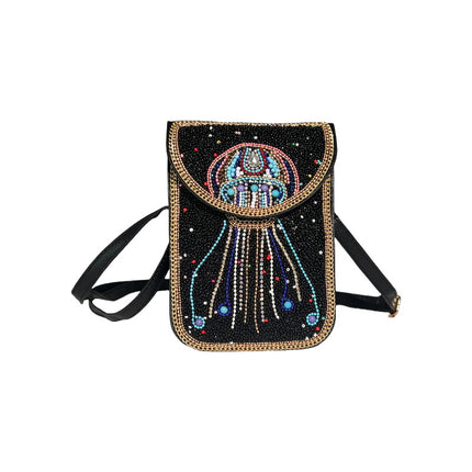 Ocean Series Exquisite Heavy-Duty Rice Bead Shoulder Bag Qingdao Ocean World Travel Souvenir Mobile Phone Bag Cross-Body Bag