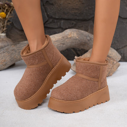 Winter Cross-Border Snow Boots for Women, Low-Cut Cotton Boots, Thickened Cold-Resistant, Warm and Non-Slip Short Boots, New Thick-Soled Plus Velvet