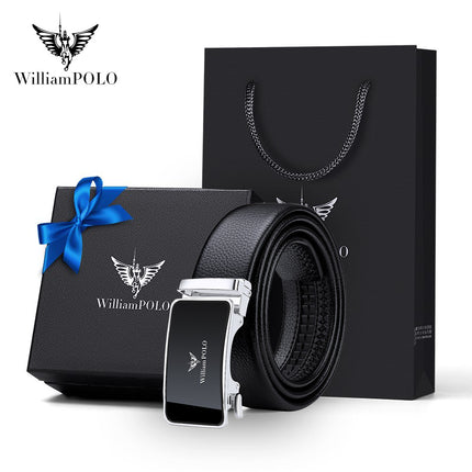 King Paul Belt Men's Genuine Leather Automatic Buckle Men's Belt Young Business Top Layer Cowhide New Trouser Belt