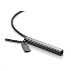 Faith rectangular black pearl chain
