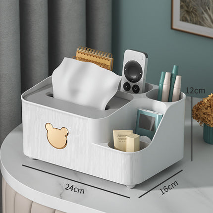 Carton Bear Storage Tissue Box Cute Gold-plated Bear Box Box Multi-functional Living Room Dining Room Paper Box