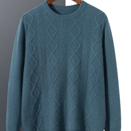 Autumn and Winter thickened men's cashmere sweater round neck men's sweater business casual pure cashmere knitted bottoming shirt men