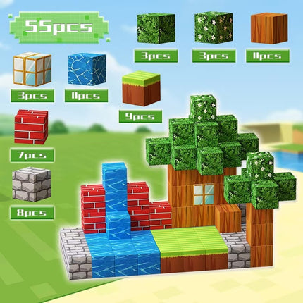 Cross-border My Magnetic Cube World Magnetic Suction Stone Building Blocks Children's Gift Educational Assembled Boy's Toy Interactive