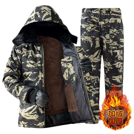 Winter cotton-padded coat men's fleece-lined thickened new camouflage camouflage cotton-padded jacket jacket cold-proof labor protection cotton-padded jacket cold storage overalls