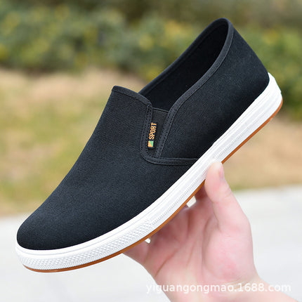 Old Beijing Cloth Shoes Canvas Shoes Spring and Autumn Single Shoes Middle-aged and Elderly Non-slip Wear-resistant Dad Shoes Lightweight Breathable Soft Sole