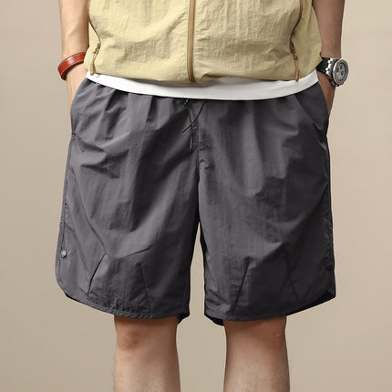 Japanese Retro Tooling Shorts Summer Men's Washed Cotton Elastic Micro Elastic Comfortable Sports Tooling Shorts Shorts