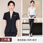 Black suit + suspenders + pants / S