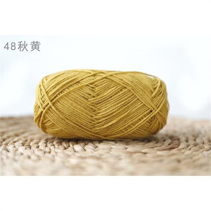 Xuefeier 4-Strand Milk Cotton Wool Ball 4-Strand Combed Cotton Thread Does Not Ball Baby Hand-Knitted DIY Cute Doll