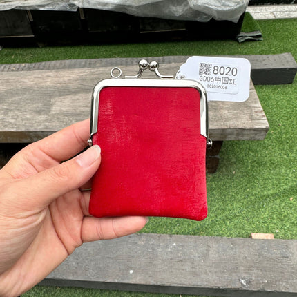 Satin Single Piece Mini Genuine Leather Coin Purse Lipstick Small Bag Buckle Storage Bag Open Buckle Crossbody Headset Bag