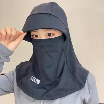 Full Face Sun Protection Mask for Women in Summer, All-Round Uv Protection, Outdoor Cycling Shawl, Neck Protection and Brim Face Covering Hat