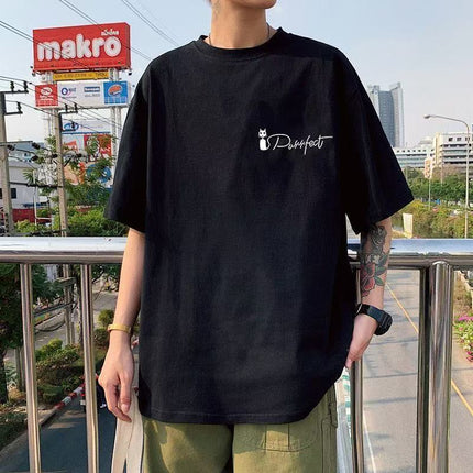 Summer New Short-Sleeve Trendy Loose Versatile Ins Fashion Brand Half-Sleeve T-Shirt Student Casual Short-Sleeve Top