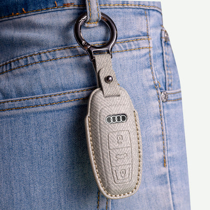 Suitable for Audi A6L Key Cover A8 Male A4L Male A7A3 Female Q3 Car Q5L Cowhide Q8 Shell Q7 Buckle Q2L Special Buckle
