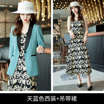 Cross-border Yellow Suit Dress Women's Spring and Summer Korean Fashion Business Wear Small Suit Women's dress suit