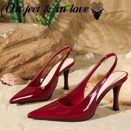 Spring New Style Simple and Fashionable Shallow Mouth Pointed Toe Bag Toe Hollow Back Casual Versatile Sandals Feminine Stiletto Heels