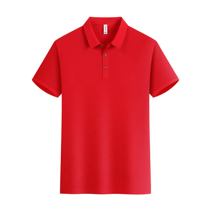 High-Quality Ice Silk Short-Sleeved Polo Shirt with Custom Printed Logo, Summer Breathable Lapel Quick-Drying Work Clothes, Work Clothes Printing