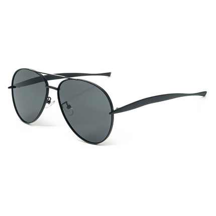 New Metal Double Beam Sunglasses Men's Fashion Advanced Pilot Goggles Driving Anti-UV Glasses