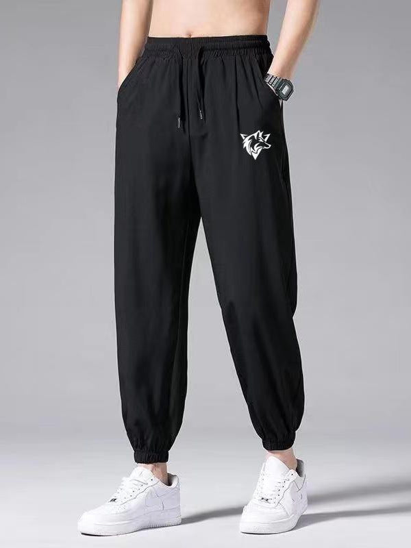 Summer Fashion Versatile Harem Pants Hong Kong Style Ribbed Jogger Pants Men's Durable Casual Pants Breathable Thin Sports Pants