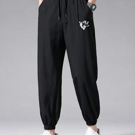 Summer Fashion Versatile Harem Pants Hong Kong Style Ribbed Jogger Pants Men's Durable Casual Pants Breathable Thin Sports Pants