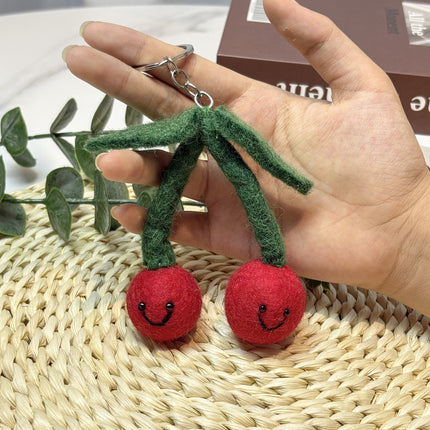 Nepalese Handmade Wool Felt Finished Vegetable and Fruit Bag Pendant Cute Bread Keychain Creative Decoration
