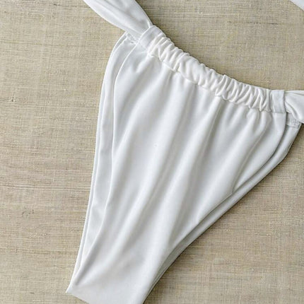 European and American 2025 New Metal Ring Tube Top Bikini Bikini Sexy Solid Color Women's Split Two-piece Set
