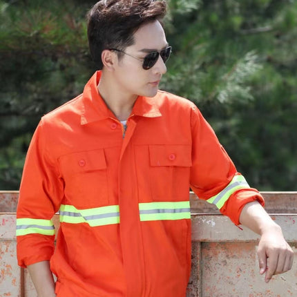 Sanitation Cleaning Reflective Strip Work Clothes Construction Site Government Landscaping Long-Sleeved Suit Labor Protection Clothing Reflective Safety