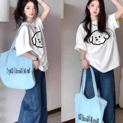 Pure Cotton Short-Sleeve T-Shirt for Women 2026 New White Half-Sleeve Korean Style Loose Lazy Style Summer Stunning Top Ins