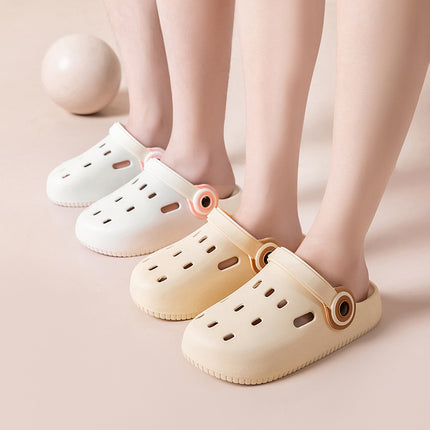 Summer New Dung-feeling Thick-soled Slippers Women's Fashionable Home Non-slip Deodorant Beach Shoes Hole Shoes Women's Outer Wear