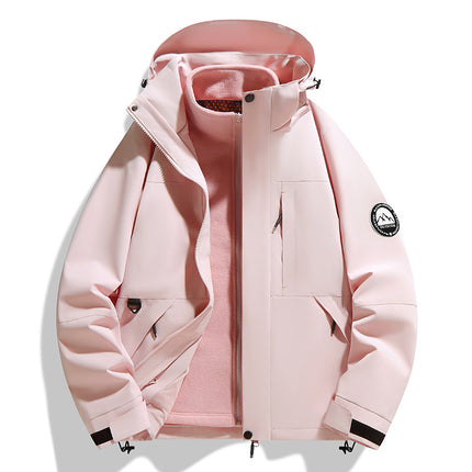New Outdoor Three-In-One Jacket with Removable Liner, Thickened, Warm, Windproof and Waterproof Mountaineering Jacket for Men