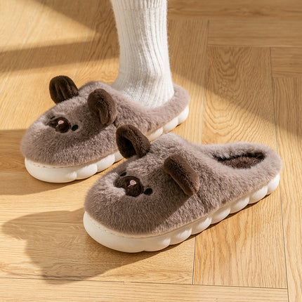 Cixi Cotton Slippers for Women, Spring, Autumn and Winter Home Use, Indoor Non-Slip Couple Home Warm Winter Plush Men's Slippers