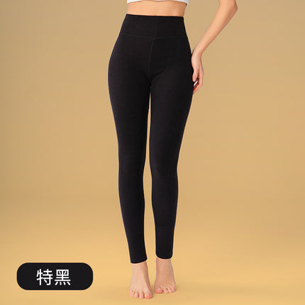 Women's patch knee pads warm single pants autumn and winter brushed heating stretch pants slim-fit autumn pants wear bottoming warm pants