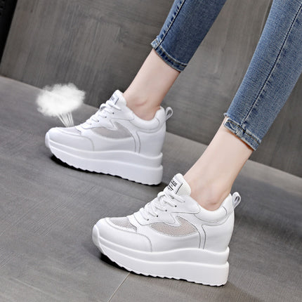Trendy Sunday 2025 Autumn New Single Shoes Wholesale Thick-Soled Platform Inner Heightening Casual White Shoes Women's Shoes