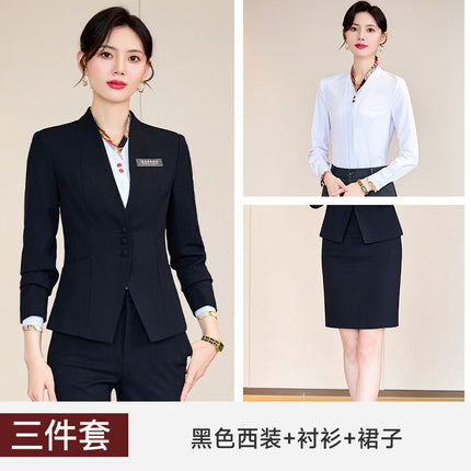 Medical Beauty Consultation Elegant Beautician Autumn and Winter 2025 New Slim Stewardess Uniform Front Desk Cashier Class Work Clothes